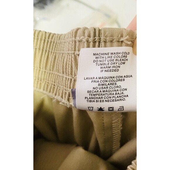 Laura Scott Stretch Waist Sz 14 Beige Pants Tapered Leg Comfort Fit Casual - Picture 5 of 6